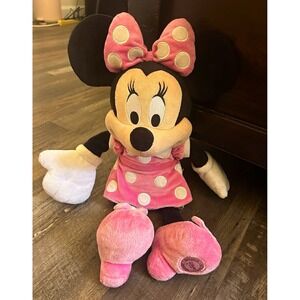 Disney Store Minnie Mouse Pink Polka Dot Plush Stuffed Animal, Medium 14-24 in